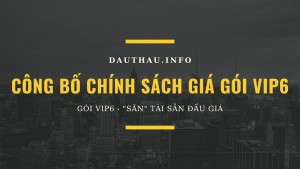 DauThau.info công bố chính sách giá gói VIP6