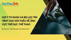 Gợi ý từ khóa và bộ lọc tìm thông báo mời thầu cho gói thầu về lĩnh vực thể dục, thể thao