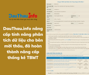 DauThau.info nâng cấp tính năng phân tích dữ liệu cho bên mời thầu, đã hoàn thành nâng cấp thống kê TBMT