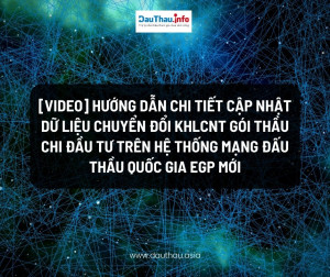 Hướng dẫn chi tiết cập nhật, sửa đổi dữ liệu dự án, KHLCNT gói thầu chi đầu tư phát triển