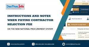 Instructions and notes when paying contractor selection fee