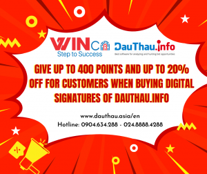 Get 400 points and get 20% off when buying digital certificates at DauThau.info