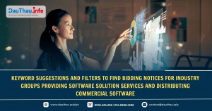 Keyword suggestions and filters to find bidding notices for industry groups providing software solution services and distributing commercial software