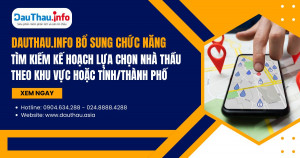 DauThau.info bổ sung chức năng tìm kiếm kế hoạch lựa chọn nhà thầu theo Khu vực hoặc Tỉnh thành phố