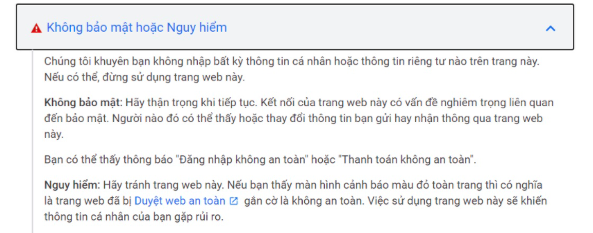 Trình duyệt không an toàn gây nhiều rủi ro cho người dùng