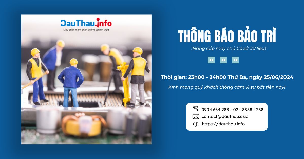 Thông báo bảo trì ngày 25/06/2024