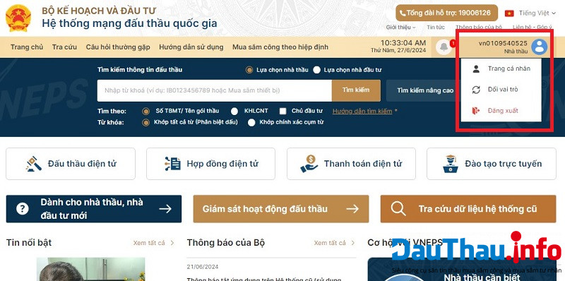 Trang cá nhân trên mua sắm công