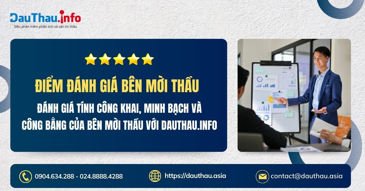 Điểm đánh giá bên mời thầu trên DauThau info