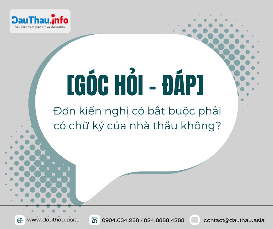 Đơn kiến nghị có bắt buộc phải có chữ ký của nhà thầu không