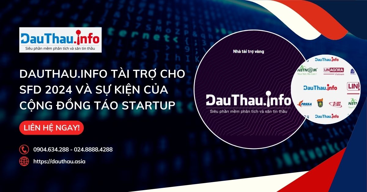 DauThau.info là nhà tài trợ chính thức của SFD 2024 và sự kiện của cộng đồng Táo Startup