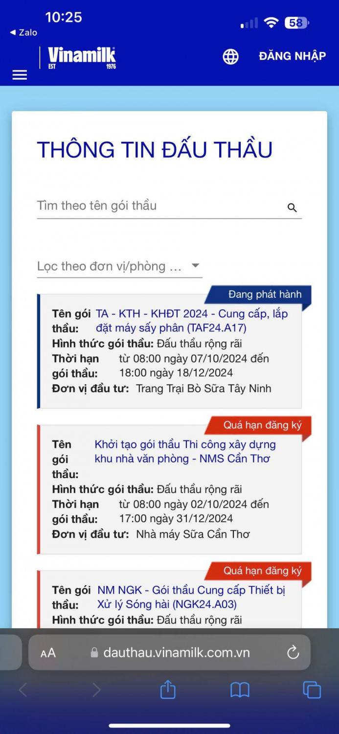 Giao diện mobile