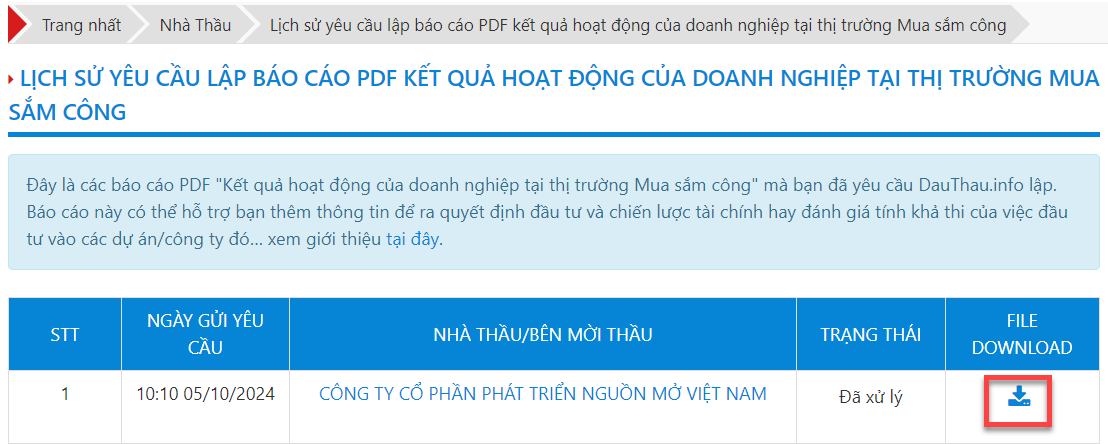 Nhấn vào icon tải file ở mục File download