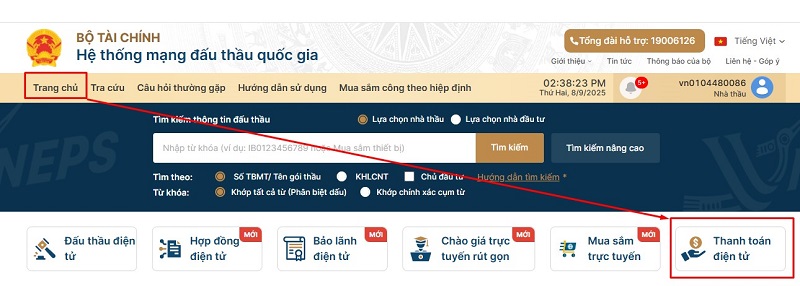 Thanh toán trên mua sắm công