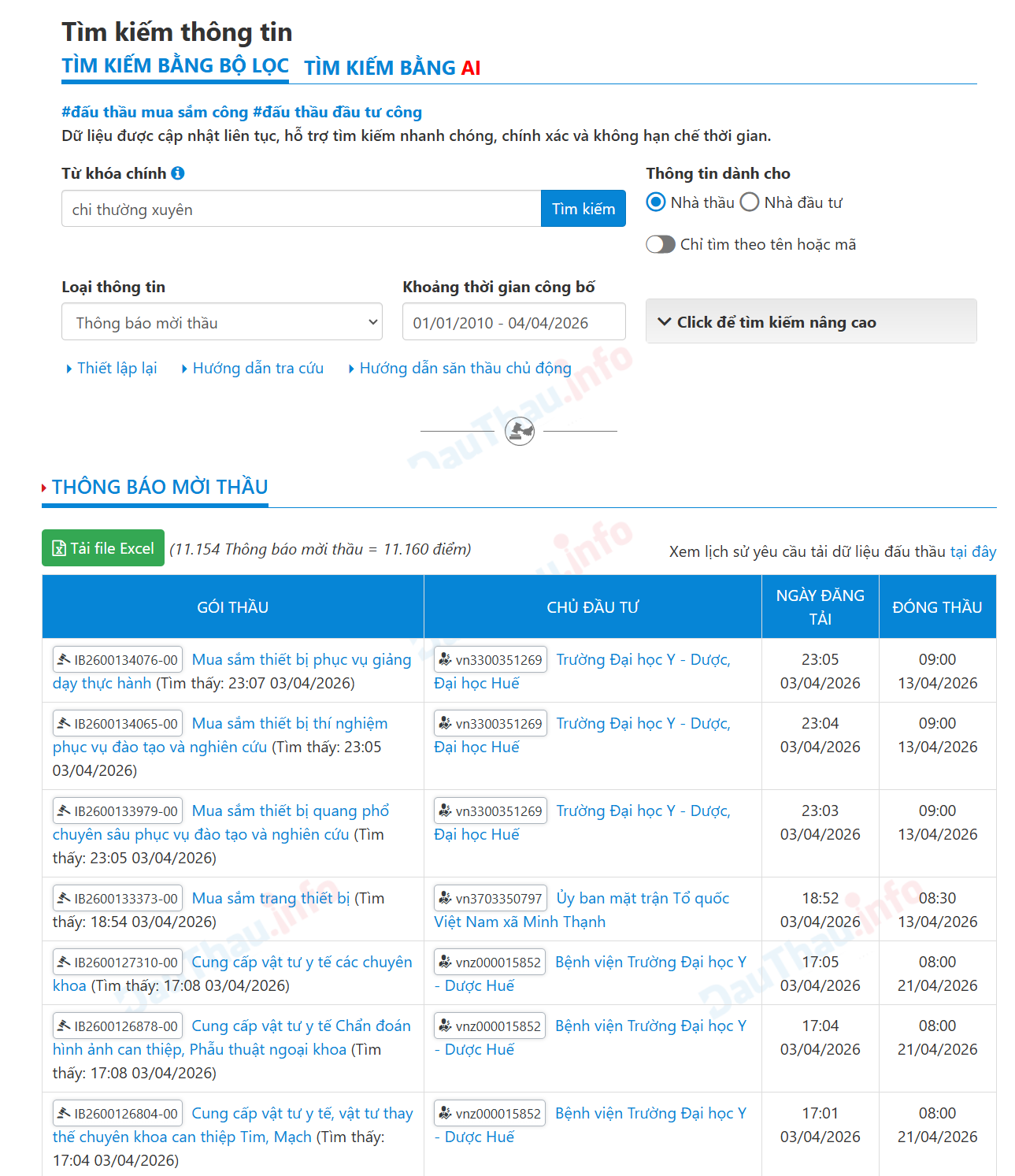 kết quả tìm kiếm